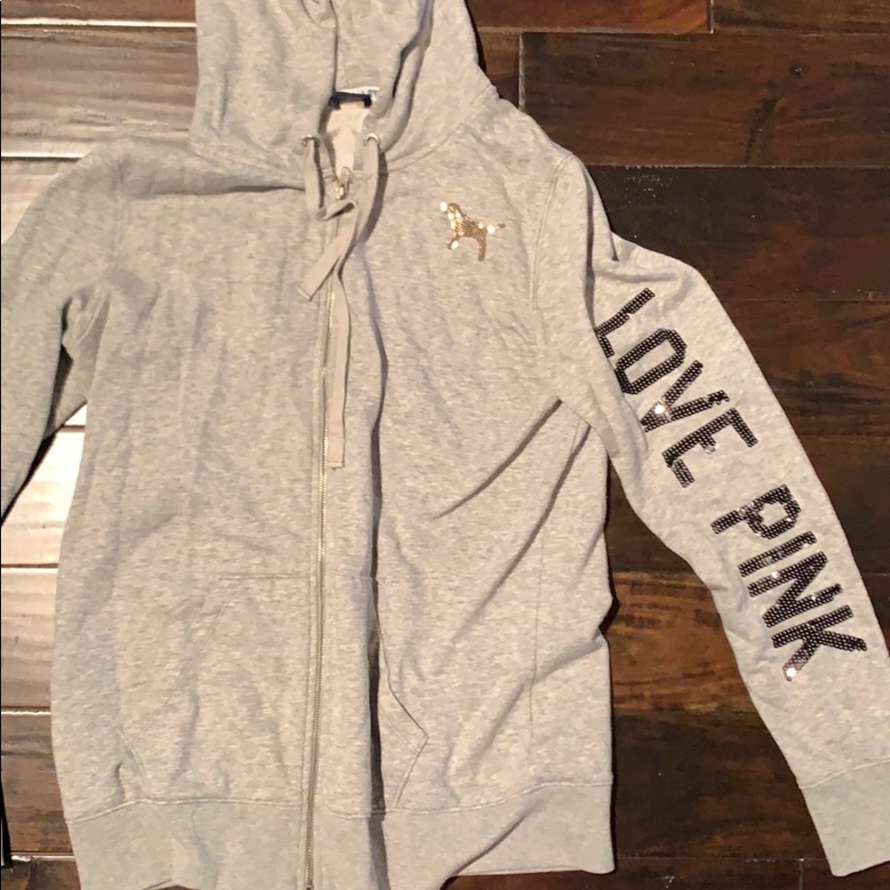 VS PINK jacket in leopard sequins